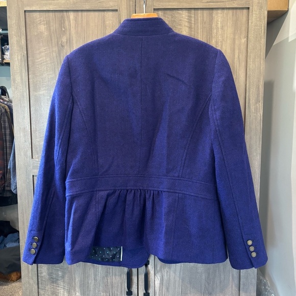 Talbots 16 Blazer Wool Blend Purple Herringbone Gold 2 buttons - Picture 8 of 11
